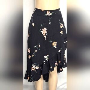LC Lauren Conrad XXL Spring Fling Skirt High Low Ruffled Criss Cross Floral